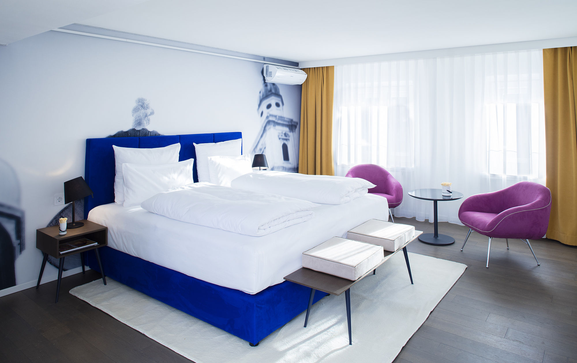 Stylishly furnished junior suite in the Hotel Stein in the center of Salzburg