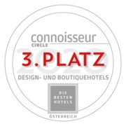 Connoisseur Auszeichnung zum 3. Platz in Design- und Boutique Hotels