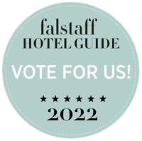 Falstaff Hotel Guide Sticker zum Voten und Gewinnspiel