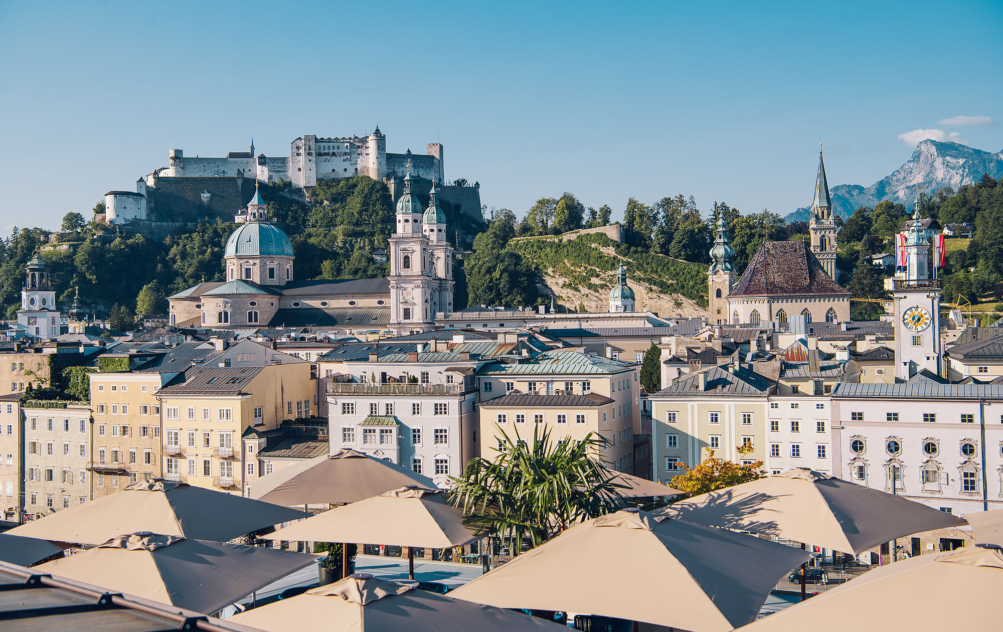 Ausblick auf die Altstadt von Salzburg.